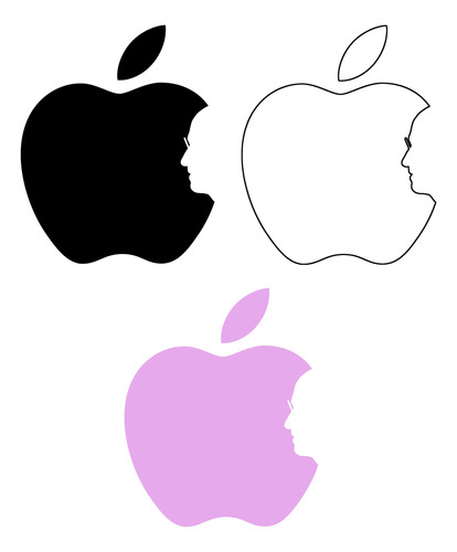 Calco Sticker Vinilo Apple Steve Jobs Negro Blanco Rosa 10cm