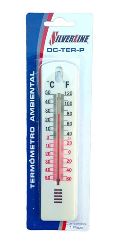 Termometro Ambiental De Plastico Silver Line De Pared.°f /°c