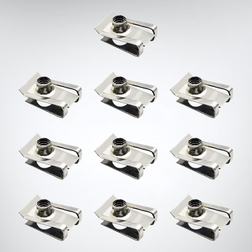 2 X 10 Clips Tipo U Con Rosca, Acero M4