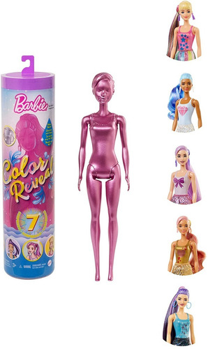 Barbie Color Reveal Con Set De 7 Sorpresas Muñeca Mattel