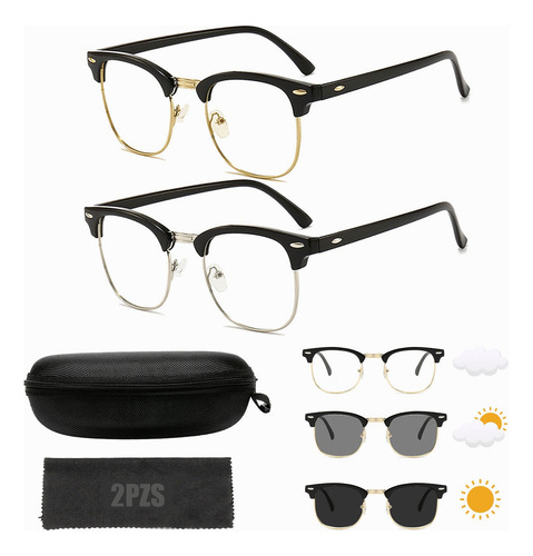 2pz Lentes Fotocromática Gafa Con Filtro De Luz Azul Unisexo