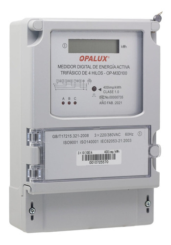 Medidor De Energía Trifásico Analógico 220v/380v Opalux