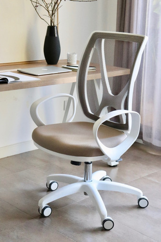 Imagen 3 de 10 de Sillón Ejecutivo Ergonómico Alma Estrella Ruedas Blancas
