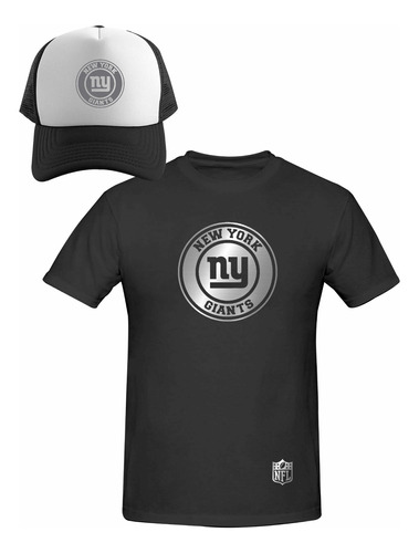 Kit Playera + Gorra Sublimada Estilo New York Giants Silver