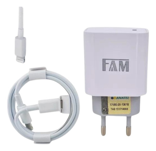 Kit Carregador Turbo Fonte 20w + Cabo Lightning Fkt-pd205