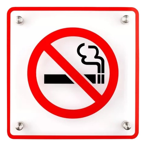 Letrero No Fumar Acrílico Señalética