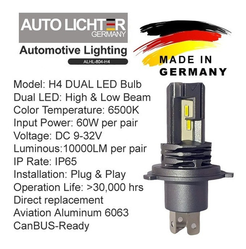 Ampolleta Dual Led H4 / Hb2 / 9003 Baja/alta - Autolichter