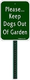 Discreto Favor Mantenga Perro Out Jardin Signo 1 Ft Post Que