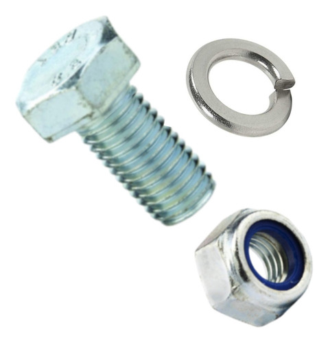 50 Parafusos M6 X 25 Mm Com Porca Trava E Arruela Pressão