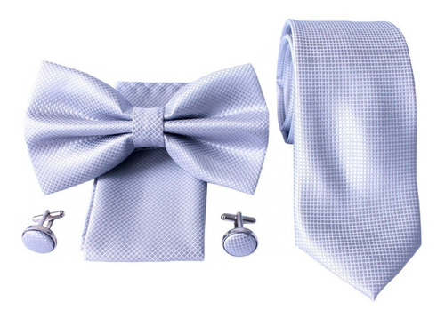 Set Corbata + Colleras + Humita + Pañuelo Gris Platinado #2