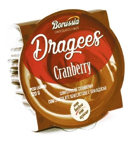 Drágeas Chocolate C/cranberry Zero Açúcar, Zero Lactose 120g