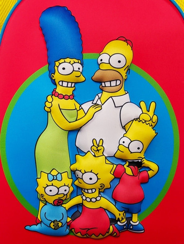 Mochila The Simpsons Original Frente 3d Primer Grado 34x25cm
