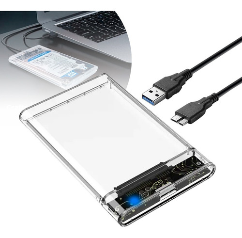 Case Gaveta Hd Sata Usb3.0 5gpbs Notebook Transparente- 206j