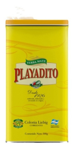 Yerba Mate Playadito 500g En Yerbatera De Ojalata Con Pico