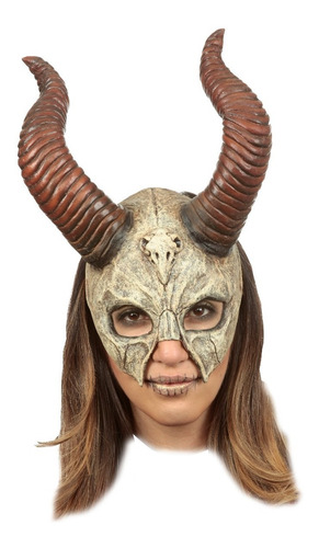 Máscara Cráneo Con Cuernos Mítico Halloween Terror 26764 