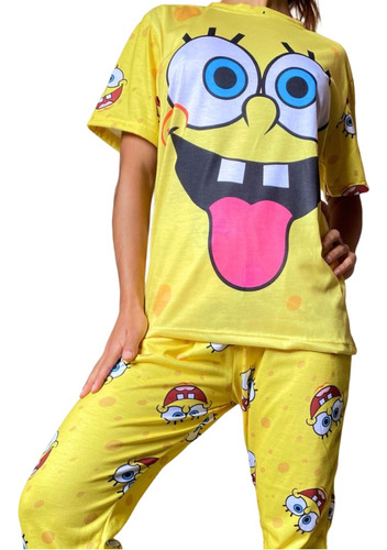 Pijama Bob Esponja Remera + Pantalón Bazar Don Acuña