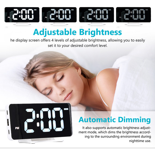 Reloj De Escritorio, Volumen, Superficie, Led, Ajuste, Reloj