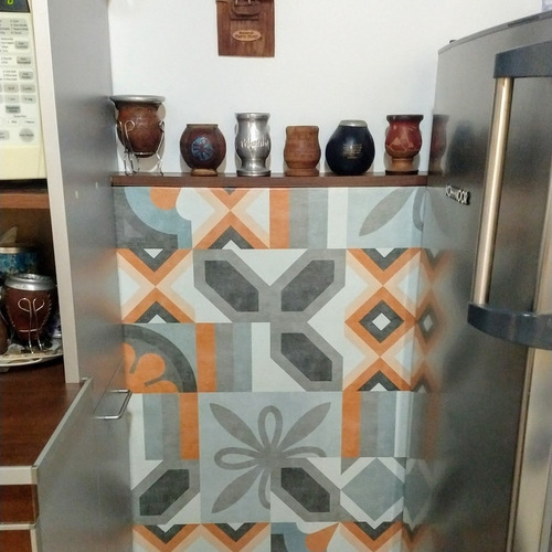 Imagen 3 de 3 de Lamina Azulejos Autoadhesivos Simil Calcareos 1,20x0,60 M