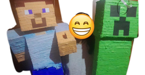 Piñata Creeper De Minecraft 60cm Más 15 Bolsitas Erde Y Varios Colores Creeper Minecraft Más Bolsitas Creeper Grande