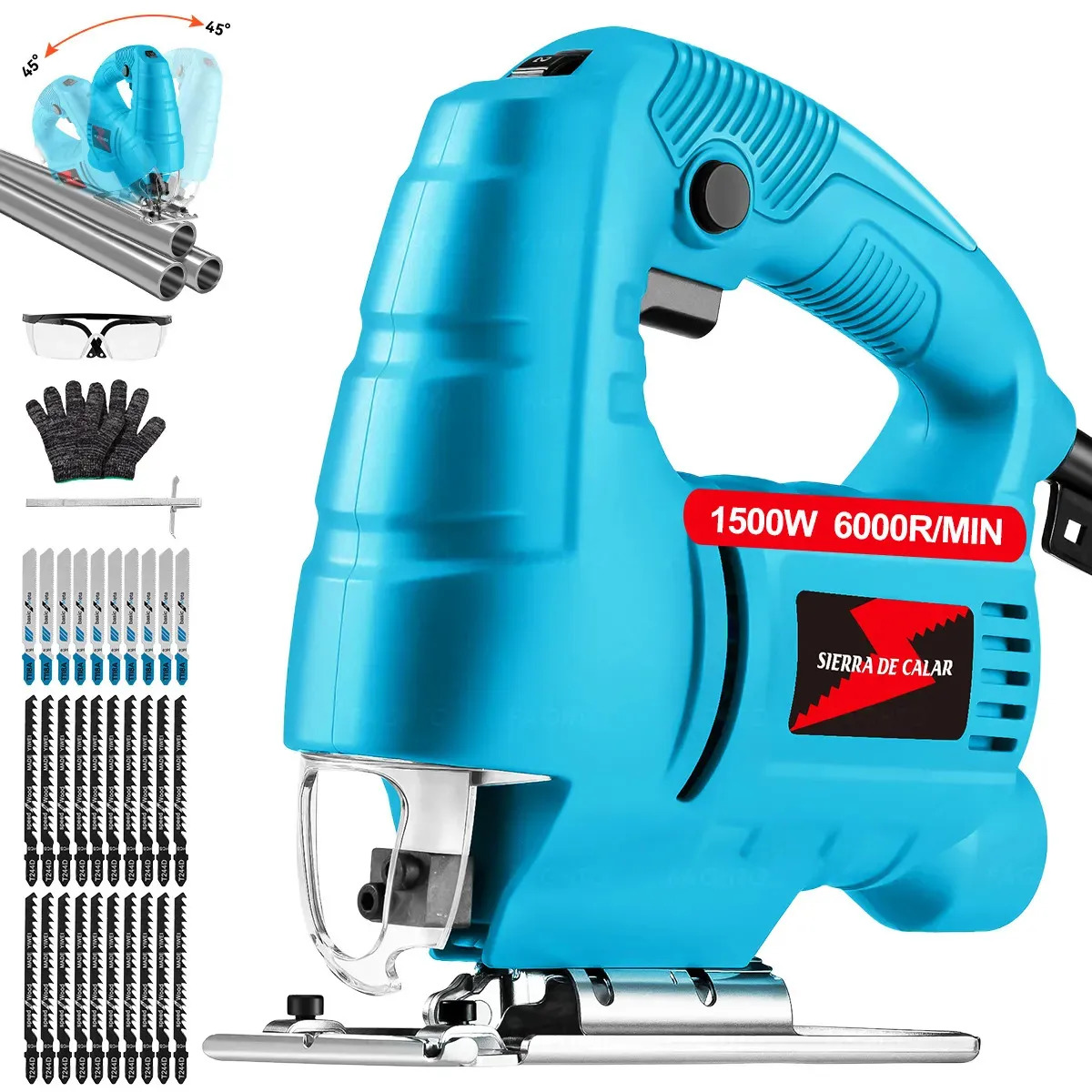 Sierra Caladora FAGHTO Eléctrica de 1500W con 36 Accesorios y 6000 RPM