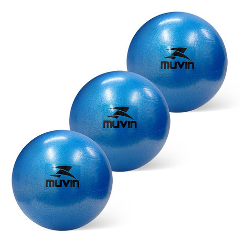 Kit 3 Bolas de Pilates Overball Muvin – Tamanho 25cm - Soft Gym –– Com Bico Para Inflar – Ginástica – Pilates – Yoga – Fisioterapia – Treino Funcional – Fortalecimento - Tonificação - Fácil Limpeza