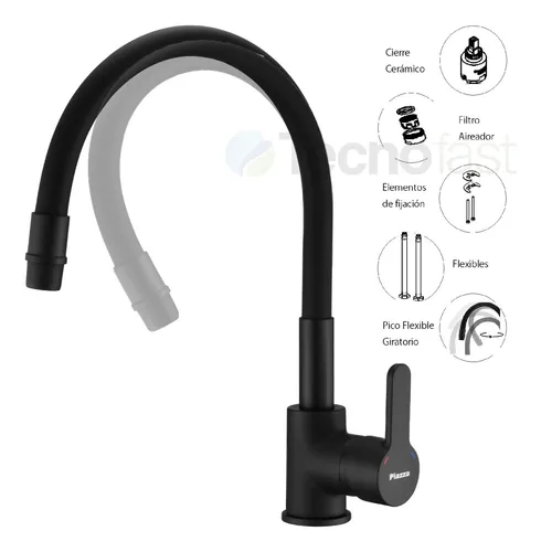 Monocomando cocina negro sale
