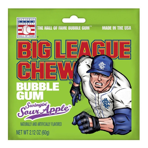 Goma De Mascar Manzana Verde Big League Chew Sour Apple 60g