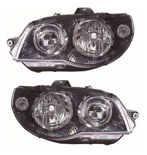 Faros Fiat Strada Adventure  2005 2006 2007 Fondo Negro