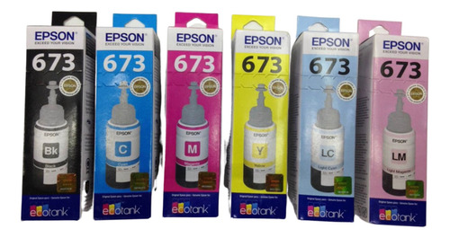 Paq 6 Pzas Cart  Epson 673 Bk/cyan/mag/mag Ligt/yellow/clig