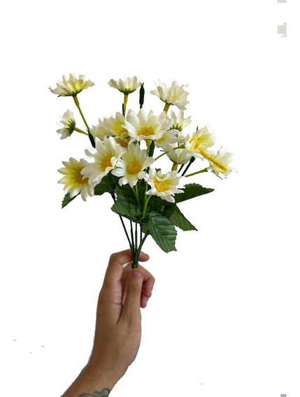 Flor Aster Branca Artificial | MercadoLivre 📦