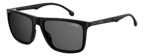 Lentes Sol Carrera 8032s Carbon Fiber Iconic Square 57mm Lente Gris Oscuro Varilla Negro/gris Oscuro Armazón Shiny Black/dark Grey 807/ir