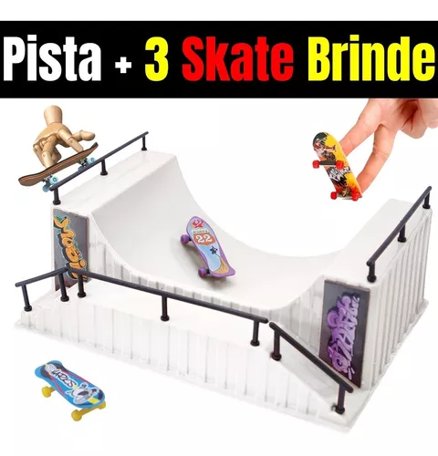 Pista Skate de Dedo para brincar em Mdf 33x6x15cm + Brinde - Loja