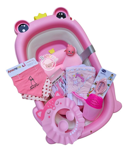 Bañera Plegable Baño De Bebe + Accesorios + Envío Gratis