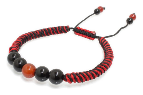 Pulsera Roja Negra Agata Originales Hecha A Mano B334