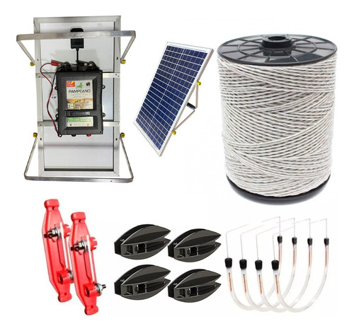 Eletrificador Cerca Rural Com Placa Solar Kit Hp Completo Cor Azul-marinho Voltagem De Circuito Aberto 220v Voltagem Máxima Do Sistema 110v