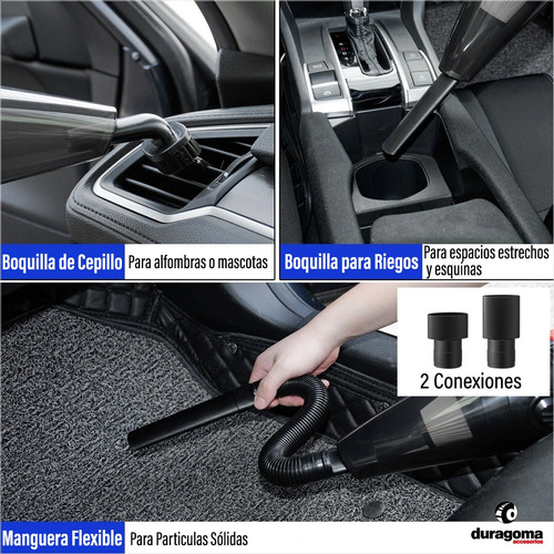 Imagen 5 de 7 de Aspiradora De Mano 12 Volt Auto Filtro Hepa Cable Accesorios