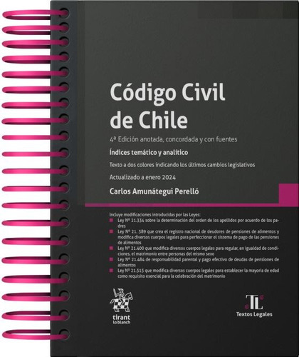 Código Civil De Chile 4ª Edición 2024 Anillado