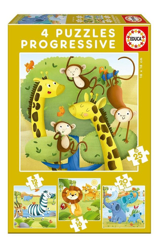 Set Puzzle Selva Leon Elefante Rompecabezas Educa Bebes Ax ®