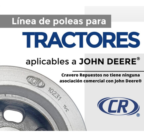 Polea Cigüeñal Para John Deere Linea Nueva 6500/6600/7500