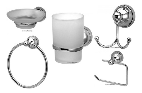 Kit Accesorios 5 Piezas Peirano 8000- Metalico-color Cromo