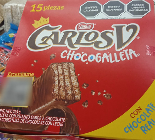 Carlos V Chocogalleta 15 Pz De 15 Gr C/u