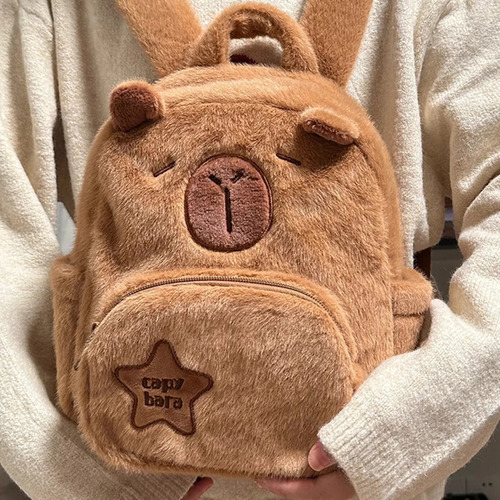 Mochila De Peluche De Capibara Divertida Y Moderna