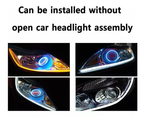 Tira de señal de giro LED de 24 pulgadas, tiras LED para faros delanteros,  2 unidades, impermeable, secuencial, tira de luces LED exteriores para