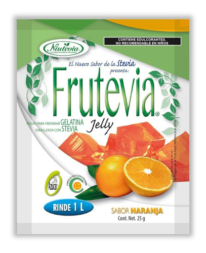 Gelatina Frutevia Jelly Sabor Naranja 25g (48 Pack)