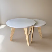 Comprar Mesa Ratona Doble Mesita De Centro Con Patas Living Comedor