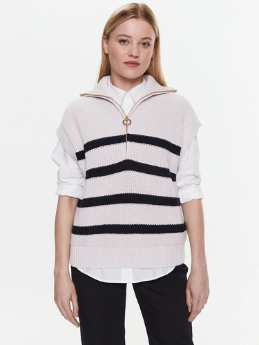 Sweater Vest Con Cierre Mujer Tommy Hilfiger Beige
