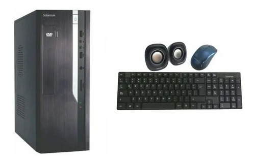 Gabinete Pc Slim Solarmax Fuente 600w Teclado Mouse Parlante