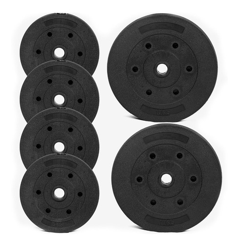 Barra Recta Larga 220cm + 40 Kg En Discos + Guantes Pesas