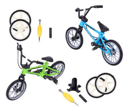 2 Juegos De Minibicicleta De Dedo Modelo Finger Bike De Alea