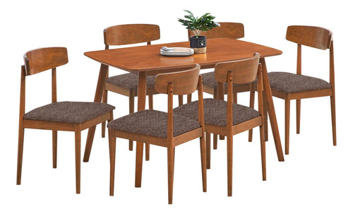 Juego De Comedor Mesa Más 6 Sillas Comedor Madera Maciza 